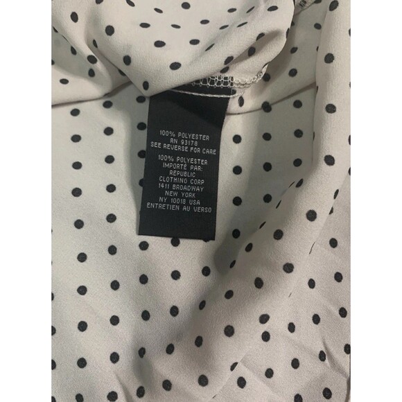 New With Tags Grace 1X Cream Black Polka Dot Blouse Top 3/4 Sleeve Plus Size - Picture 3 of 4